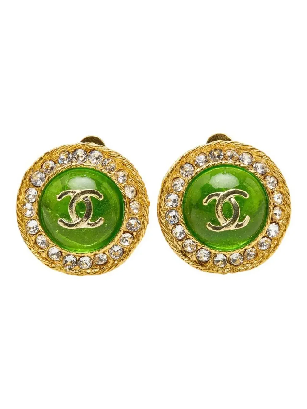 Chanel Cc Logo Round Clip-On Earrings #256870C67B